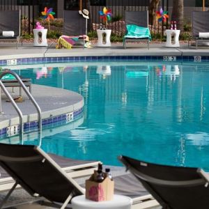 Refreshing outdoor pool at Moxy Phoenix Tempe/ASU Area.