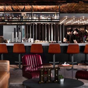 Hotel bar at Moxy Phoenix Tempe/ASU Area.
