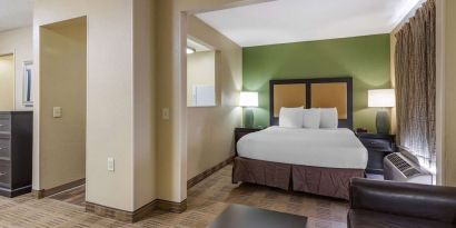 Spacious king suite at Extended Stay America.