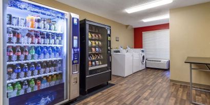 Snack bar and vending machine at Extended Stay America.