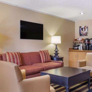 Coworking lounge at Extended Stay America.