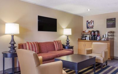Coworking lounge at Extended Stay America.