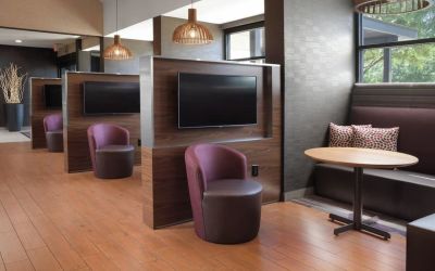 Media pods perfect for coworking at Courtyard By Marriott Dallas DFW Airport North/Irving.