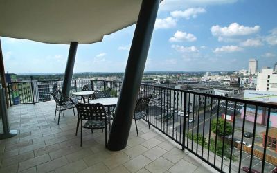 Rooftop perfect for coworking at Hilton Garden Inn Nashville Vanderbilt.