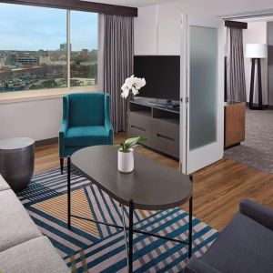 Day use room with living area at Hyatt Regency Boston/Cambridge.