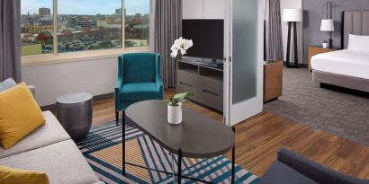 Day use room with living area at Hyatt Regency Boston/Cambridge.