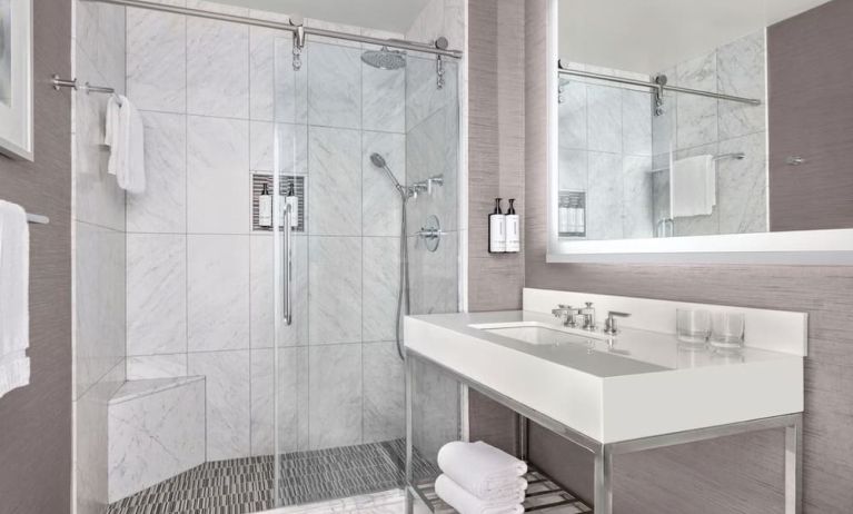 Guest bathroom at The Muse New York.