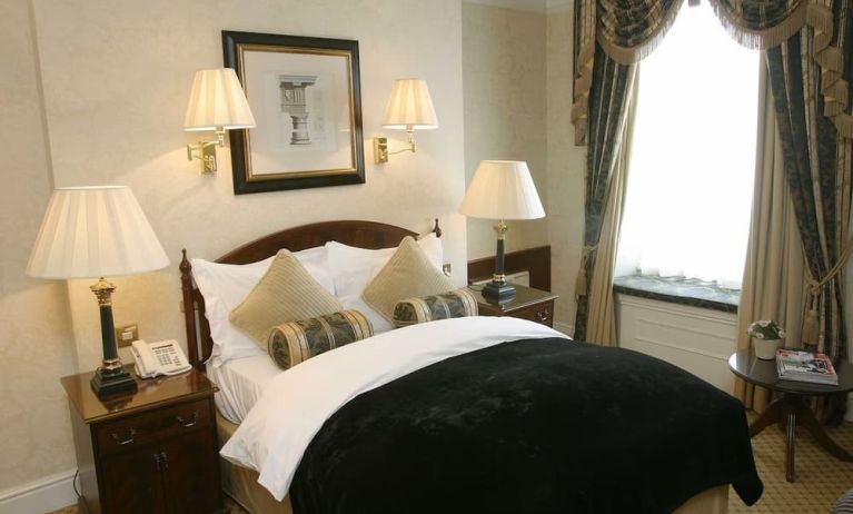 King bed at The Colonnade Hotel.