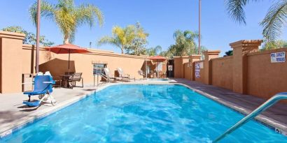 Refreshing outdoor pool at Holiday Inn Express & Suites Corona.