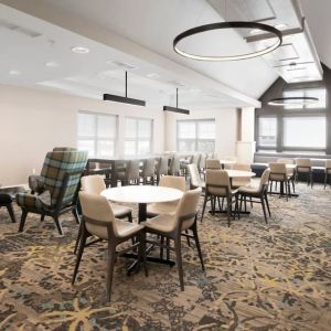 Lobby and coworking lounge at Residence Inn By Marriott Bentonville Rogers.