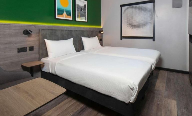 Day use twin room with workspace at Ibis London Gatwick Airport Hotel.