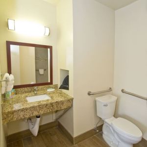 Guest bathroom with shower at The Stevenson Monterey.