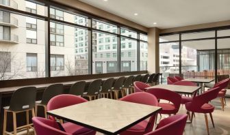 Dining area perfect for coworking at Home2 Suites By Hilton Chicago River North.
