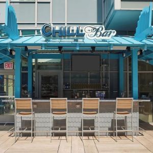 Outdoor bar at Margaritaville Resort Times Square.