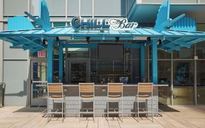 Outdoor bar at Margaritaville Resort Times Square.