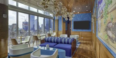 Coworking lounge at Margaritaville Resort Times Square.
