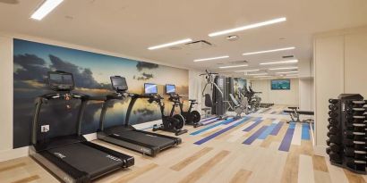 Fitness center at Margaritaville Resort Times Square.