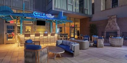 Outdoor bar at Margaritaville Resort Times Square.