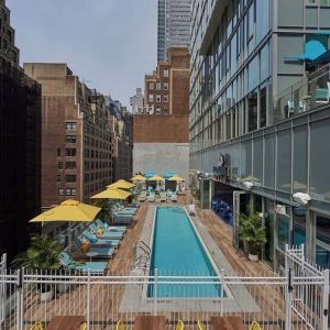 Outdoor pool at Margaritaville Resort Times Square.