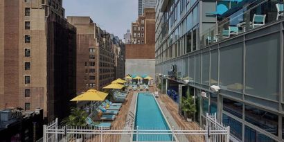 Outdoor pool at Margaritaville Resort Times Square.