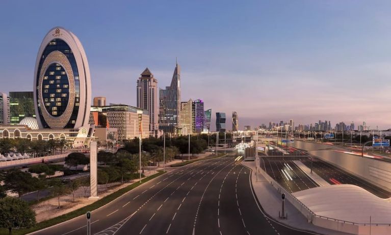 City views at Velero Hotel Doha Lusail.