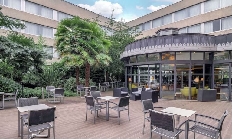 Outdoor terrace at DoubleTree By Hilton Paris Bougival.