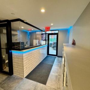 Reception area at Rose Hotel, Bronx.