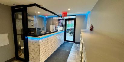 Reception area at Rose Hotel, Bronx.