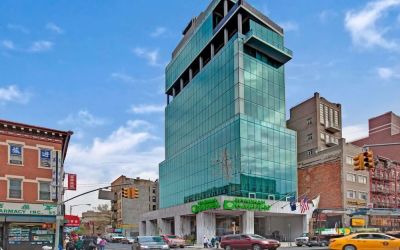 Hotel exterior at Wyndham Garden Chinatown NYC.