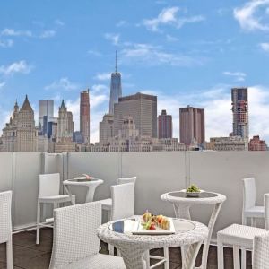 Rooftop dining at Wyndham Garden Chinatown NYC.