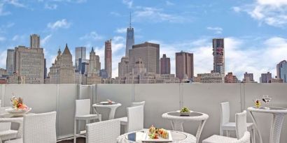 Rooftop dining at Wyndham Garden Chinatown NYC.
