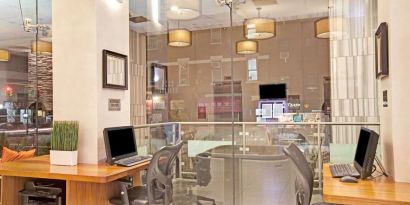 Business center at Wyndham Garden Chinatown NYC.