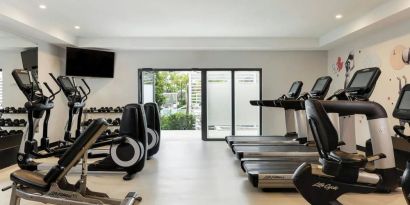 Fitness center at Renaissance Boca Raton Hotel.

