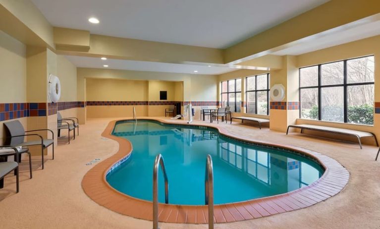 Refreshing indoor pool at Hampton Inn & Suites Providence/Smithfield.