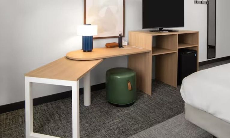 Work desk and TV at Spark By Hilton Guelph.