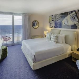 Day use room with a view of the ocean at Plunge Beach Resort.