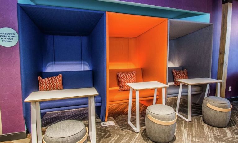 Comfortable and sound-proof workspace cubicles at Tru By Hilton Bowling Green.