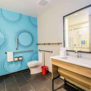 Guest bathroom with shower at Tru By Hilton Bowling Green.