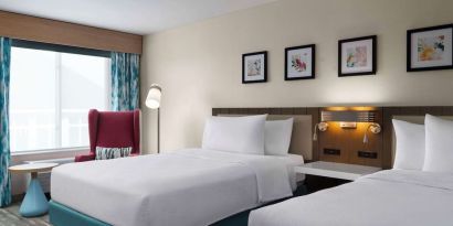 Day use twin room with lounge seating at Hilton Garden Inn Kennett Square.