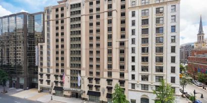 Hotel exterior at Hilton Garden Inn Washington DC Downtown.