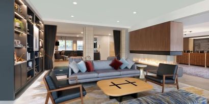 Lobby and coworking lounge at The Slate Denver, Tapestry Collection By Hilton.
