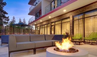 Firepit in courtyard perfect for coworking at Hampton Inn & Suites Sunnyvale Silicon Valley.