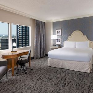 Day room with work desk at Hilton Dallas Lincoln Centre.