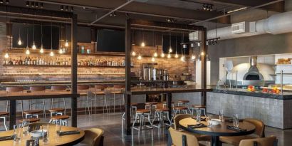 Hotel bar at Embassy Suites By Hilton Myrtle Beach Oceanfront Resort.