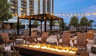 Firepit in courtyard of Embassy Suites By Hilton Myrtle Beach Oceanfront Resort.
