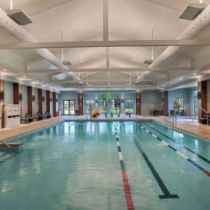 Indoor pool at Embassy Suites By Hilton Myrtle Beach Oceanfront Resort.