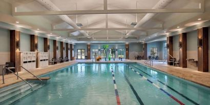 Indoor pool at Embassy Suites By Hilton Myrtle Beach Oceanfront Resort.