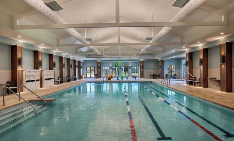 Indoor pool at Embassy Suites By Hilton Myrtle Beach Oceanfront Resort.