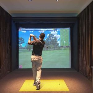Golf simulators available at Embassy Suites By Hilton Myrtle Beach Oceanfront Resort.