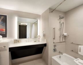 Guest bathroom at Swissotel Chicago.
